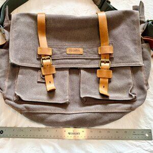 Mens large gray/blue messenger bag